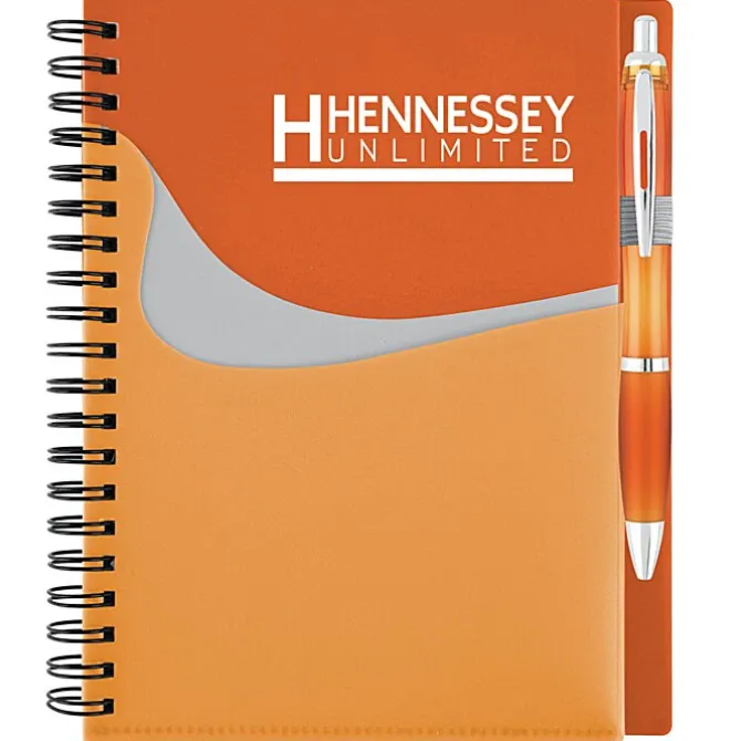 New Wave Pocket Notebook with Ballpoint Pen - 24 hr