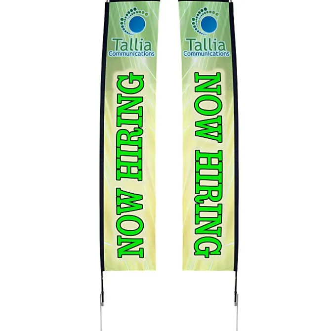 Outdoor Rectangular Sail Sign - 14-1/2' - Two Sided