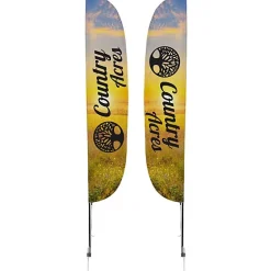 Outdoor Stadium Flutter Sail Sign - 15' - Two Sided