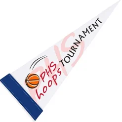 Pennant 5 inches x 12 inches - White - Full Color