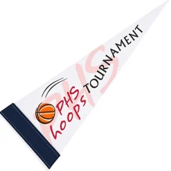 Pennant 5 inches x 12 inches - White - Full Color