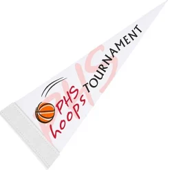 Pennant 5 inches x 12 inches - White - Full Color