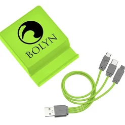 Phone Stand with Compartment - Charging Cables