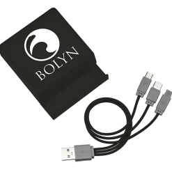 Phone Stand with Compartment - Charging Cables