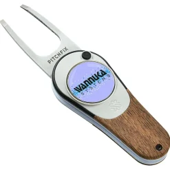 Pitchfix Woodie Golf Divot Tool With Magnetic Ball Marker