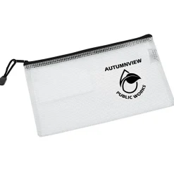 PolyWeave Zippered Pouch with Business Card Holder - 6 inches x 10 inches