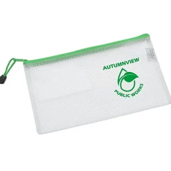 PolyWeave Zippered Pouch with Business Card Holder - 6 inches x 10 inches