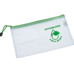 PolyWeave Zippered Pouch with Business Card Holder - 6 inches x 10 inches