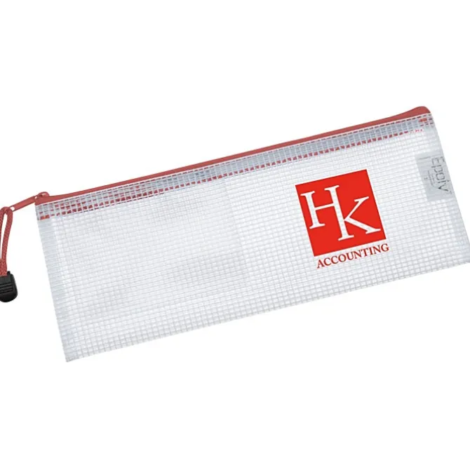 PolyWeave Zippered Pouch with Business Card Holder - 4 inches x 10 inches