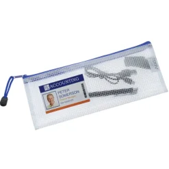 PolyWeave Zippered Pouch with Business Card Holder - 4 inches x 10 inches