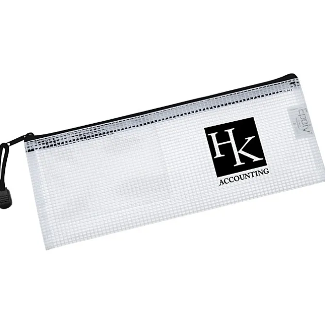 PolyWeave Zippered Pouch with Business Card Holder - 4 inches x 10 inches