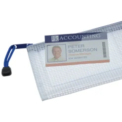 PolyWeave Zippered Pouch with Business Card Holder - 4 inches x 10 inches