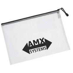 PolyWeave Zippered Pouch with Business Card Holder - 9 1/2 inches x 13 1/4 inches
