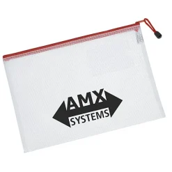 PolyWeave Zippered Pouch with Business Card Holder - 9 1/2 inches x 13 1/4 inches