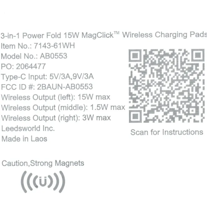 Power Fold 3-in-1 MagClick Wireless Charger