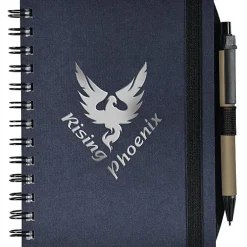 Recycled Spiral Journal with Pen - 7 inches x 5 inches