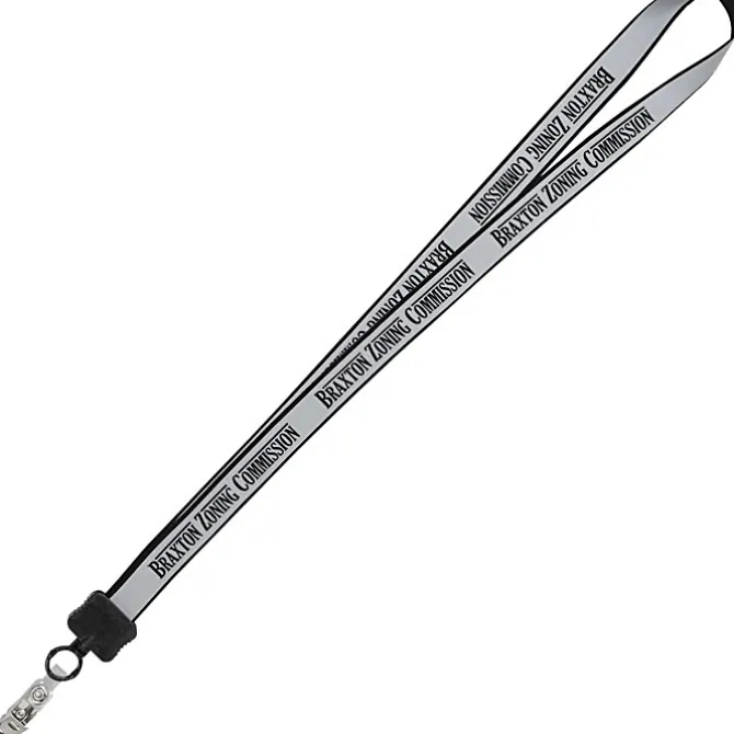 Reflective Lanyard - 3/4 inch - 32 inches - Snap with Metal Bulldog Clip