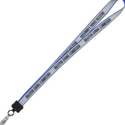 Reflective Lanyard - 3/4 inch - 32 inches - Snap with Metal Bulldog Clip