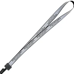 Reflective Lanyard - 3/4 inch - 34 inches - Plastic Bulldog Clip
