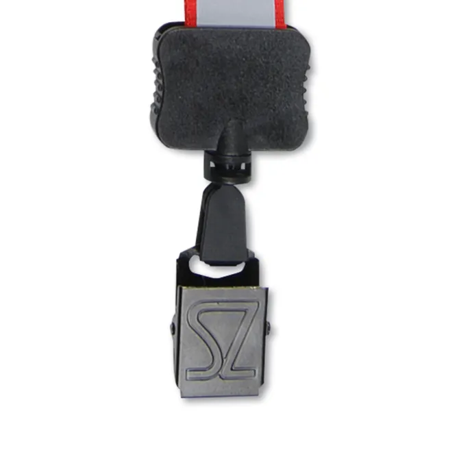 Reflective Lanyard - 3/4 inch - 34 inches - Large Metal Bulldog Clip