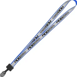Reflective Lanyard - 3/4 inch - 34 inches - Large Metal Bulldog Clip