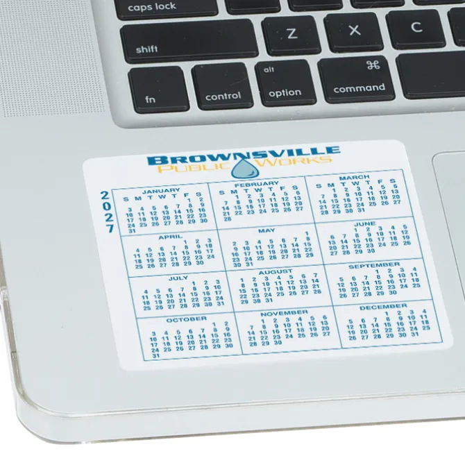 Removable Laptop Calendar - 3-1/4 inches x 3-3/4 inches - Full Color