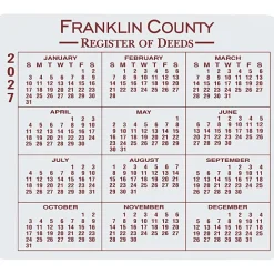 Removable Laptop Calendar - 3 1/4 inches x 3 3/4 inches