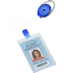 Replay Carabiner Retractable Badge Holder with Slip Clip - Translucent