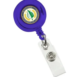 Retractable Badge Holder - Alligator Clip - Translucent