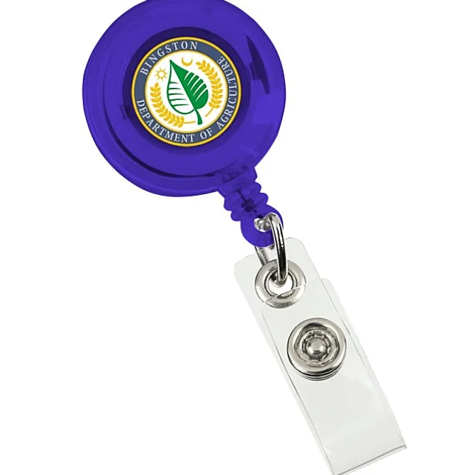 Retractable Badge Holder - Alligator Clip - Translucent