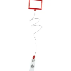 Retractable Badge Holder - Rectangle - Chrome Finish - Label