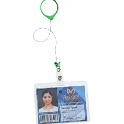 Retractable Badge Holder - Round - Chrome Finish - Label