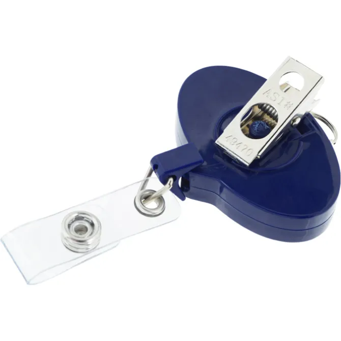 Retractable Badge Holder with Lanyard Attachment - Oval - Label