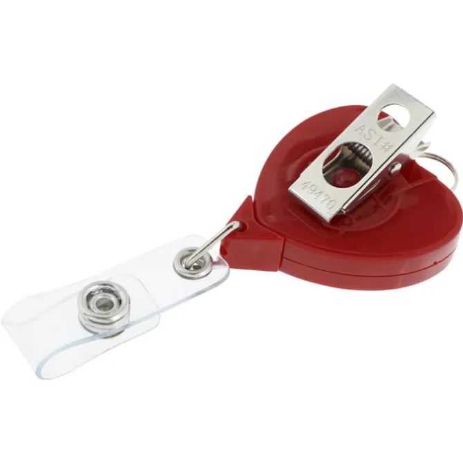 Retractable Badge Holder with Lanyard Attachment - Heart - Label