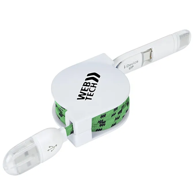 Retractable Fabric Duo Charging Cable