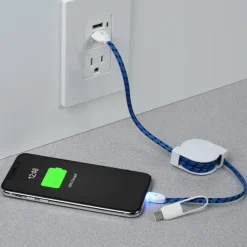Retractable Fabric Duo Charging Cable