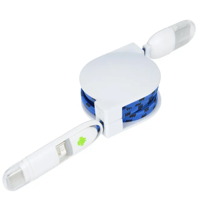 Retractable Fabric Duo Charging Cable