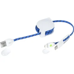 Retractable Fabric Duo Charging Cable