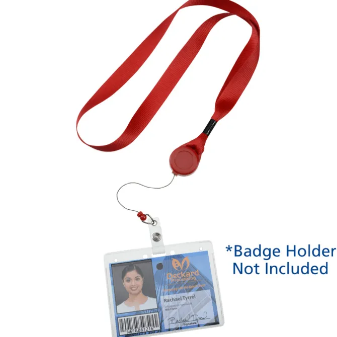 Retractable Polyester Lanyard - 3/4 inch - 32 inches