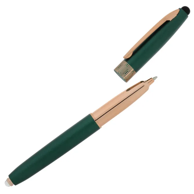 Rosa Soft Touch Stylus Metal Pen with Flashlight