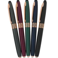 Rosa Soft Touch Stylus Metal Pen with Flashlight