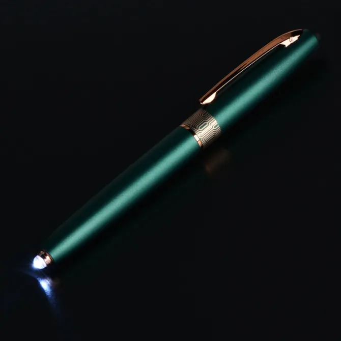 Rosa Soft Touch Stylus Metal Pen with Flashlight