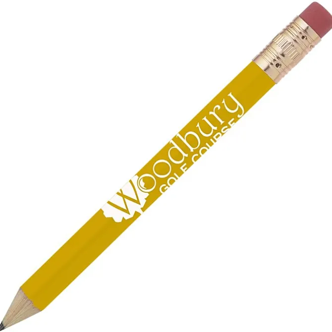 Round Golf Pencil with Eraser