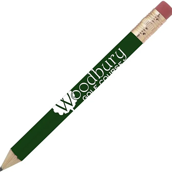 Round Golf Pencil with Eraser