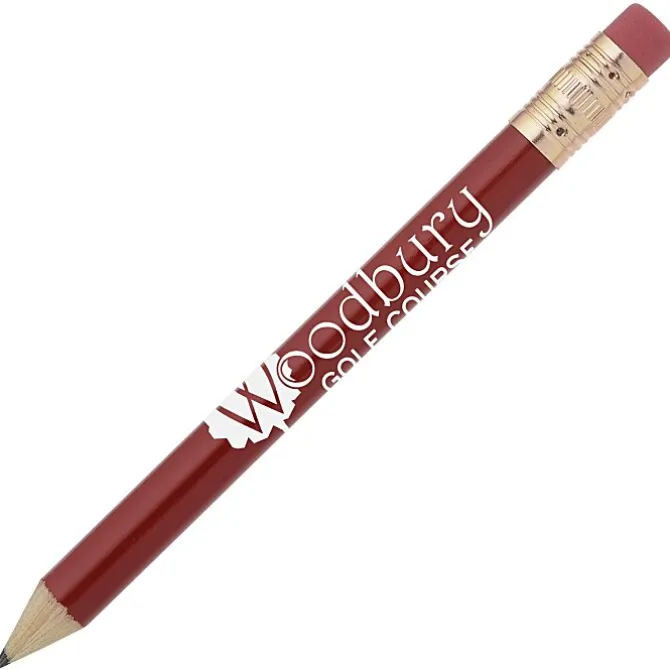 Round Golf Pencil with Eraser