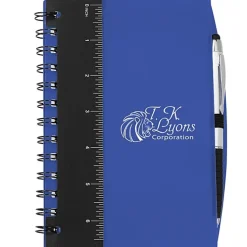 Ruler Notebook with Flags and Pen
