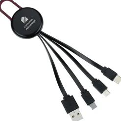 Ryder Charging Cable - Black - Light-Up Logo