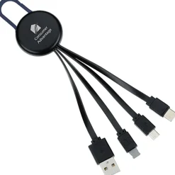 Ryder Charging Cable - Black - Light-Up Logo