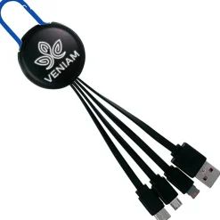 Ryder Charging Cable - Black - Light-Up Logo
