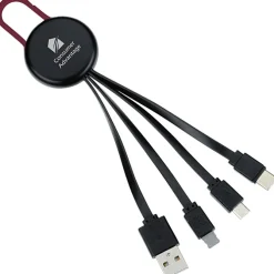 Ryder Charging Cable - Black - Light-Up Logo